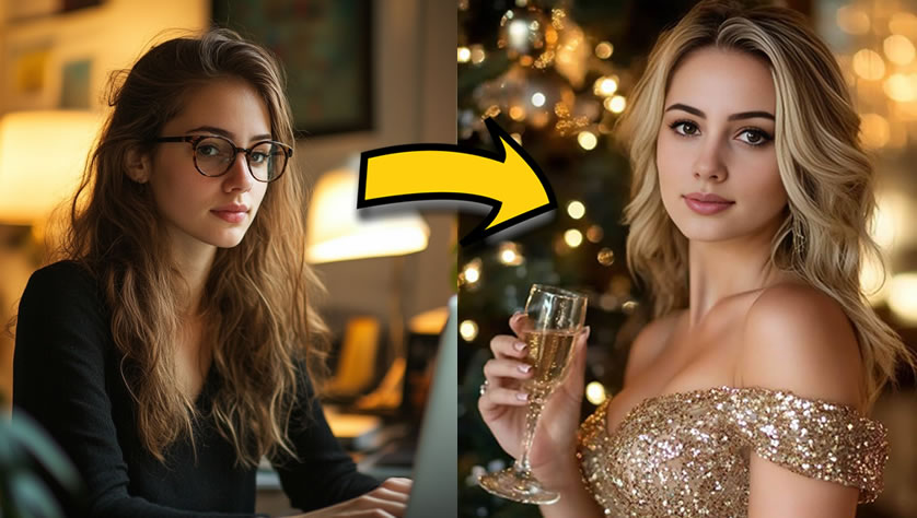 Як би ти виглядала на новорічній вечірці?