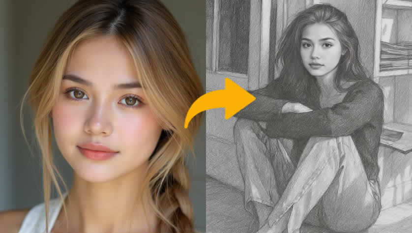 What would your pencil sketch portrait look like?